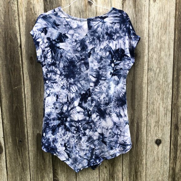 Thanth Collection of Style Blue Tie Dye Print Tunic Top Medium - Picture 4 of 8